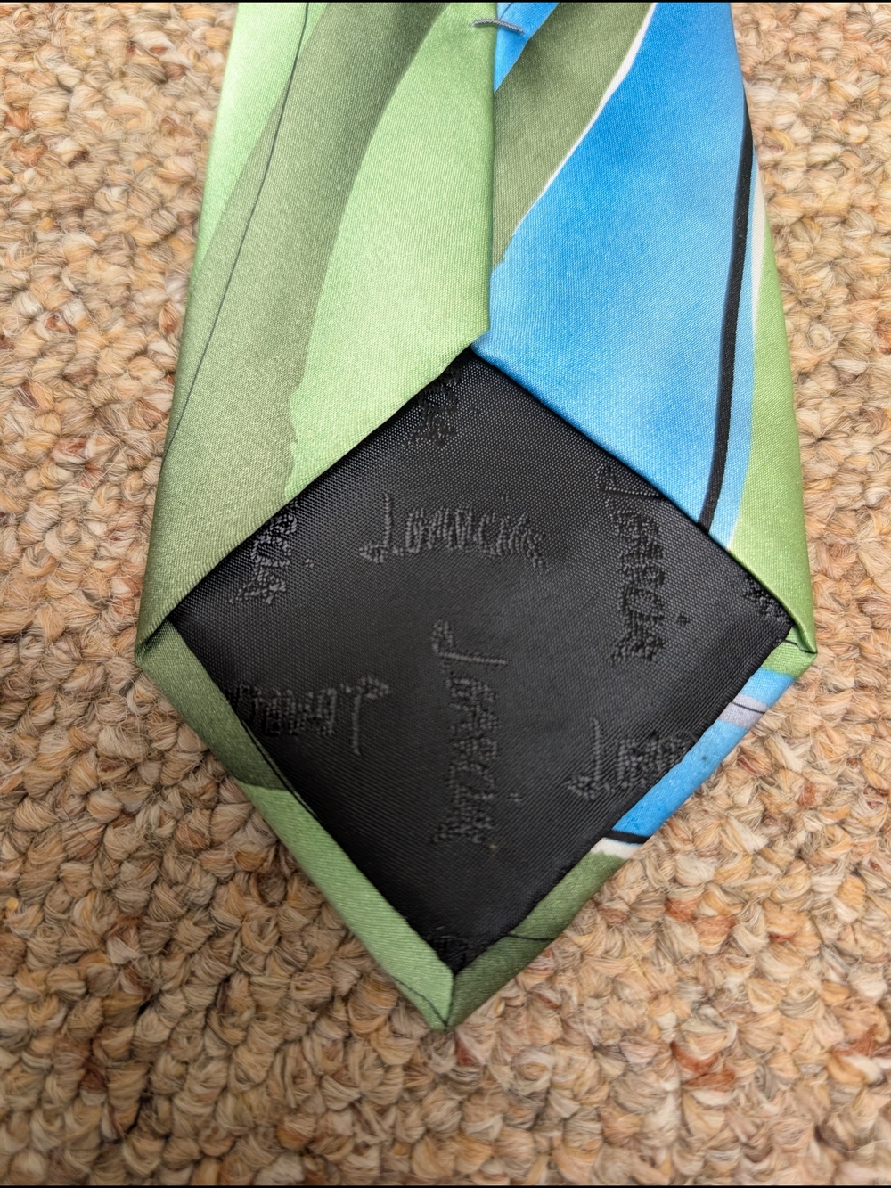 J. Garcia Moon Mountain Collection 47 Silk Tie Blue Green Abstract - Picture 2 of 6